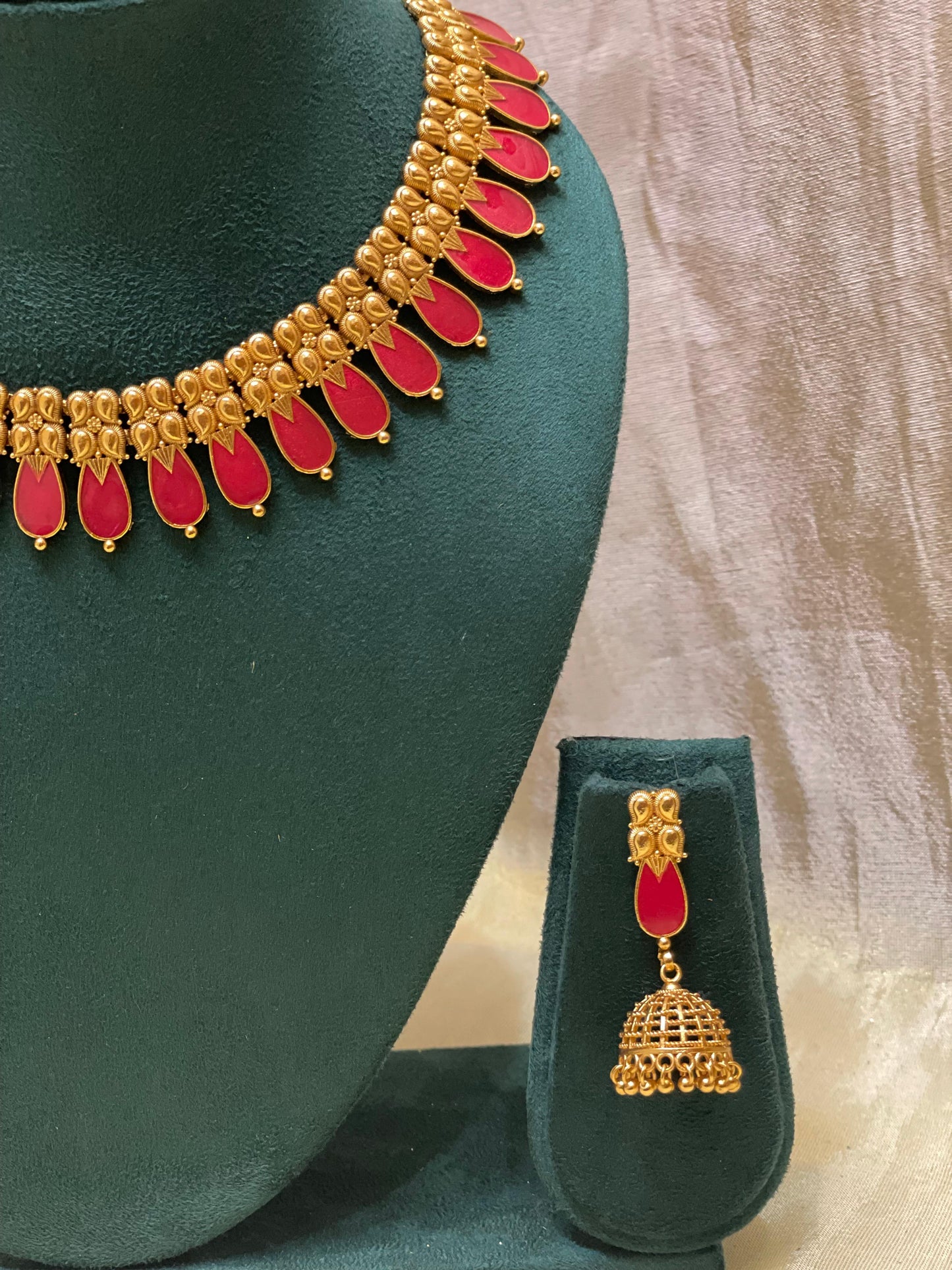 Crimson Glow Choker Set-CH009(03)