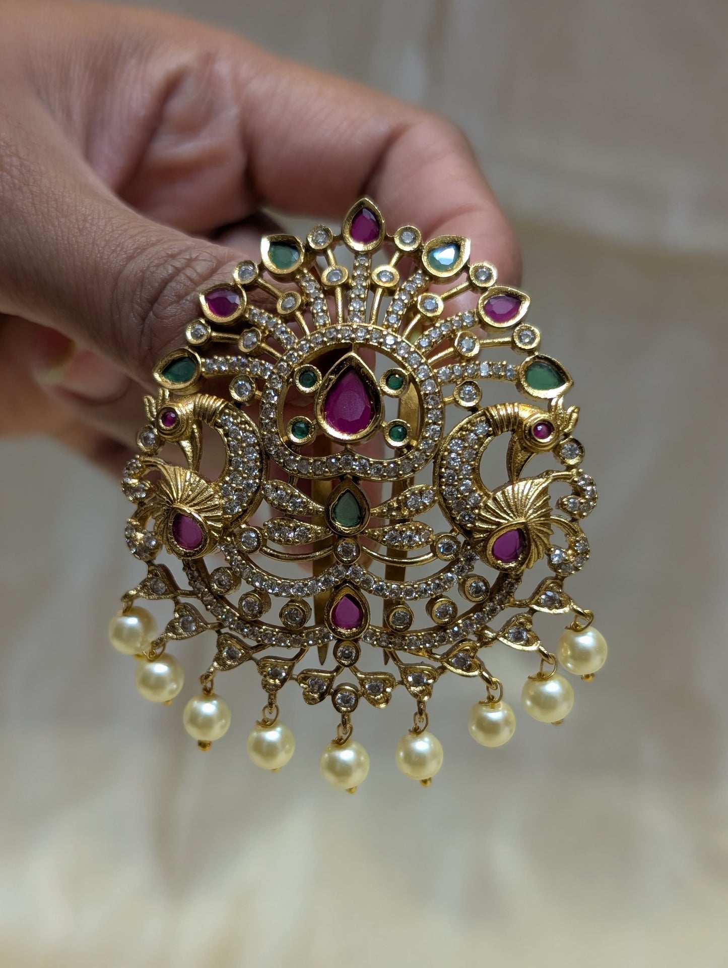 Majestic Peacock Crest Hair Brooch-H002