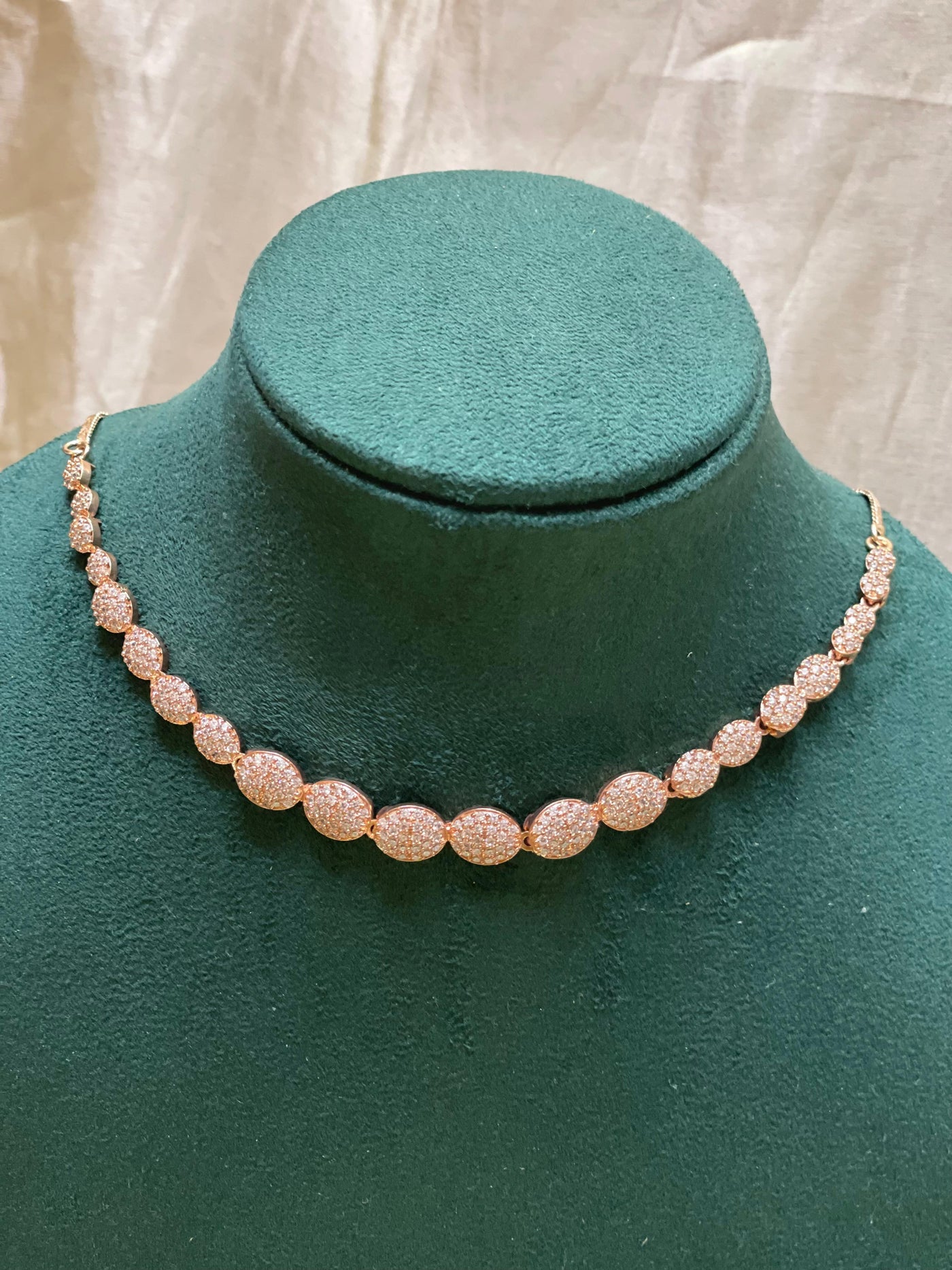 Rose Gold Crystal Ball Necklace-AD007
