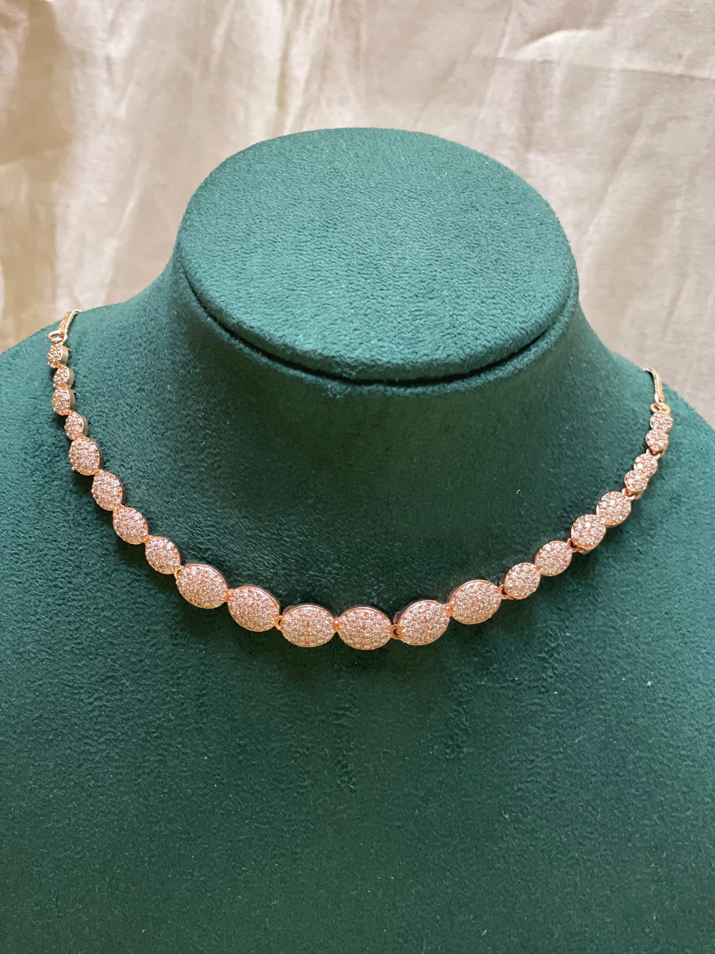 Rose Gold Crystal Ball Necklace-AD007