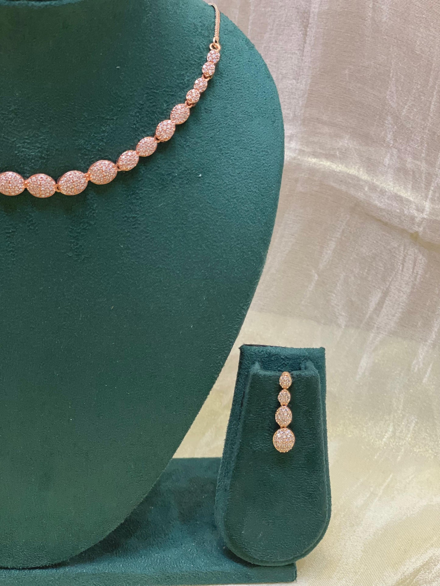 Rose Gold Crystal Ball Necklace-AD007