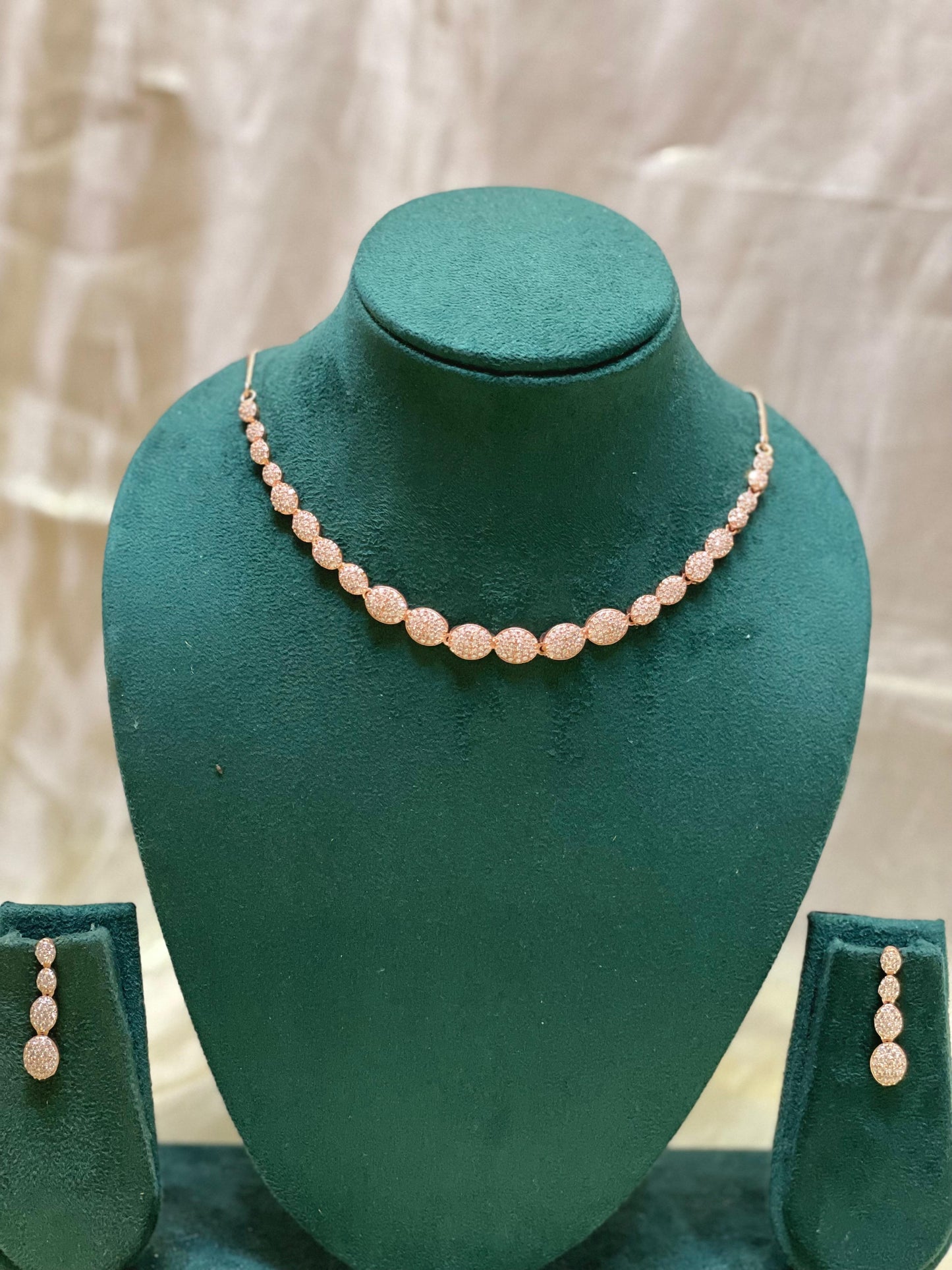 Rose Gold Crystal Ball Necklace-AD007