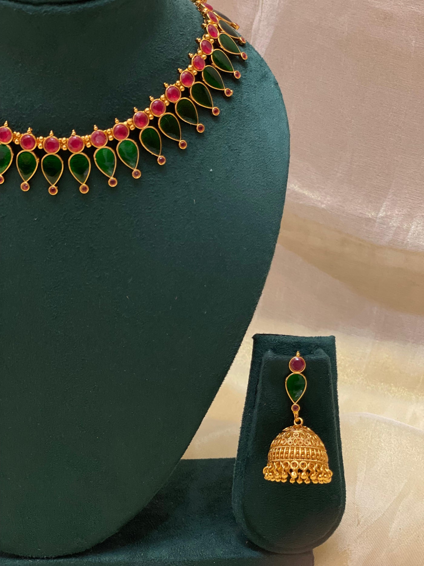 Green Drop Kundan Choker Set -CH017(03)
