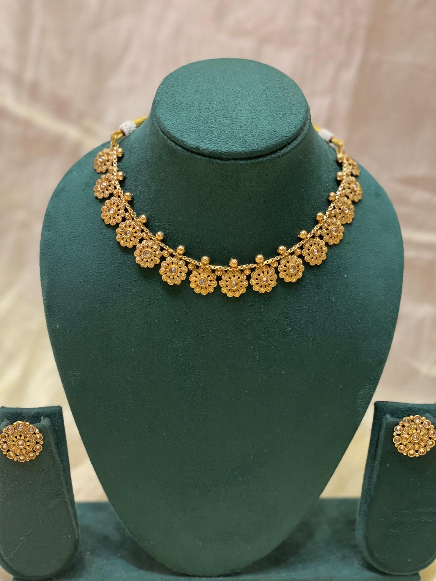 Golden Blossom Choker Set:CH018(02)