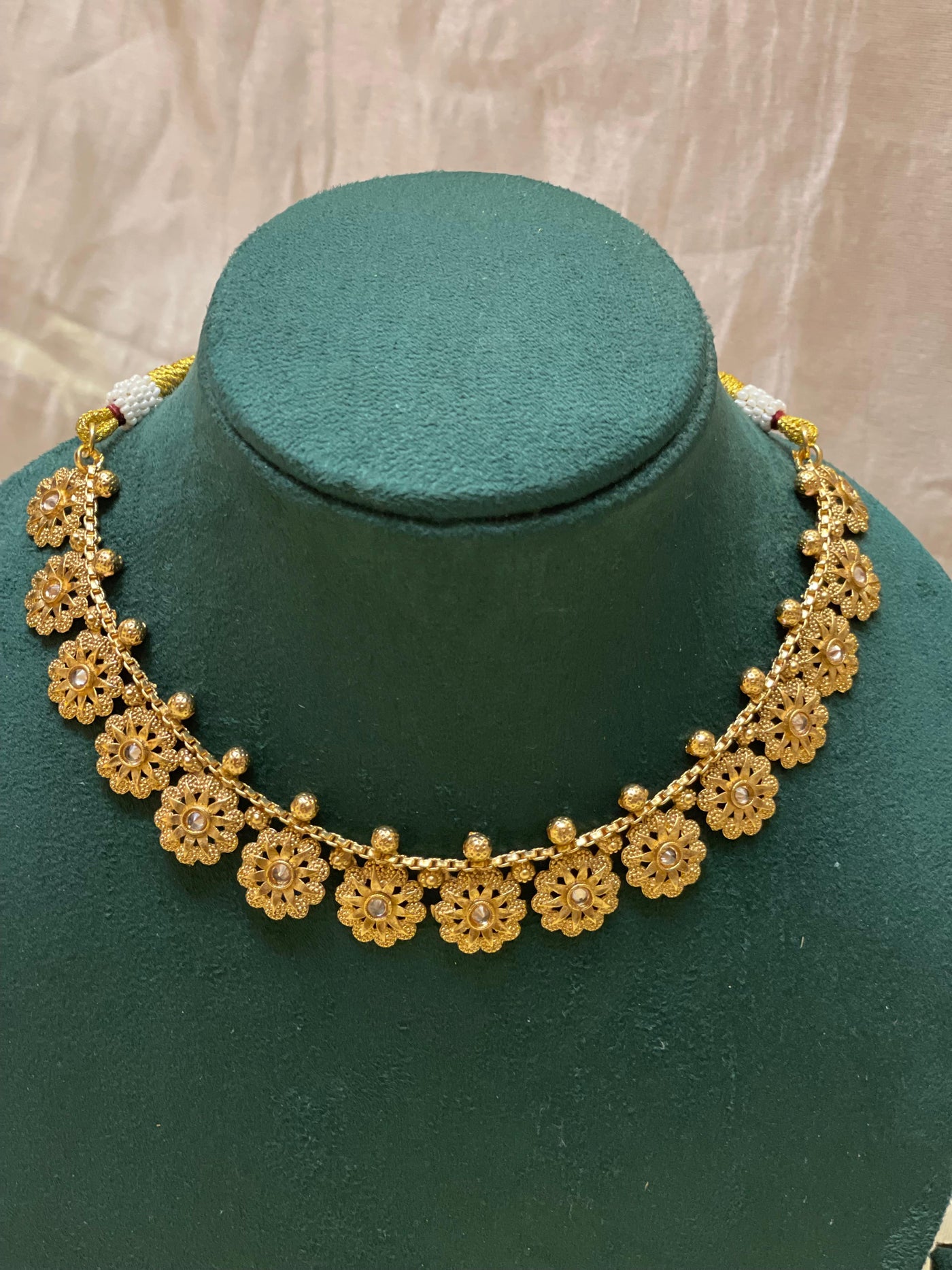 Golden Blossom Choker Set:CH018(02)