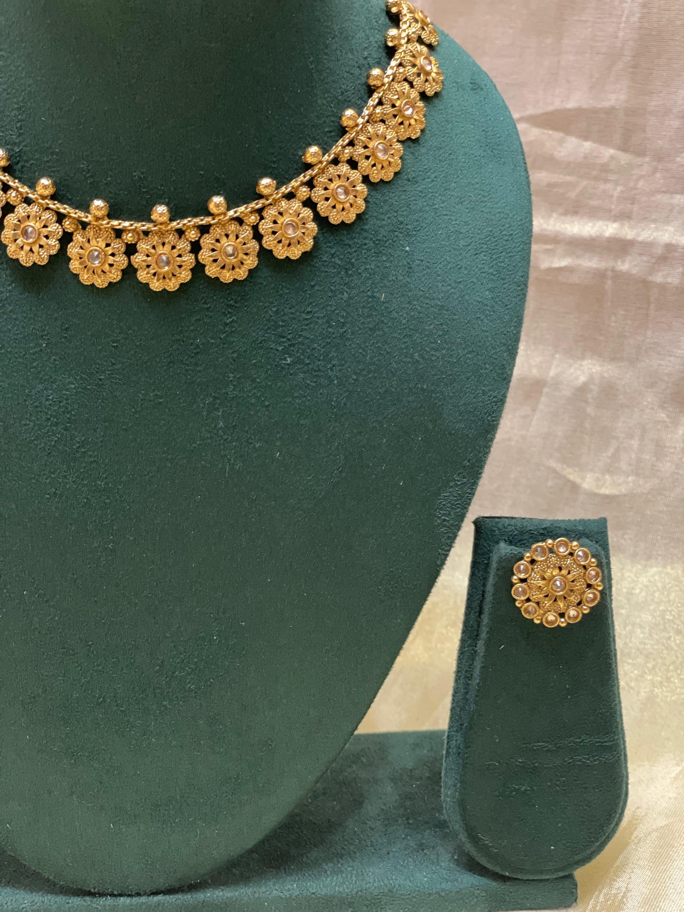 Golden Blossom Choker Set:CH018(02)