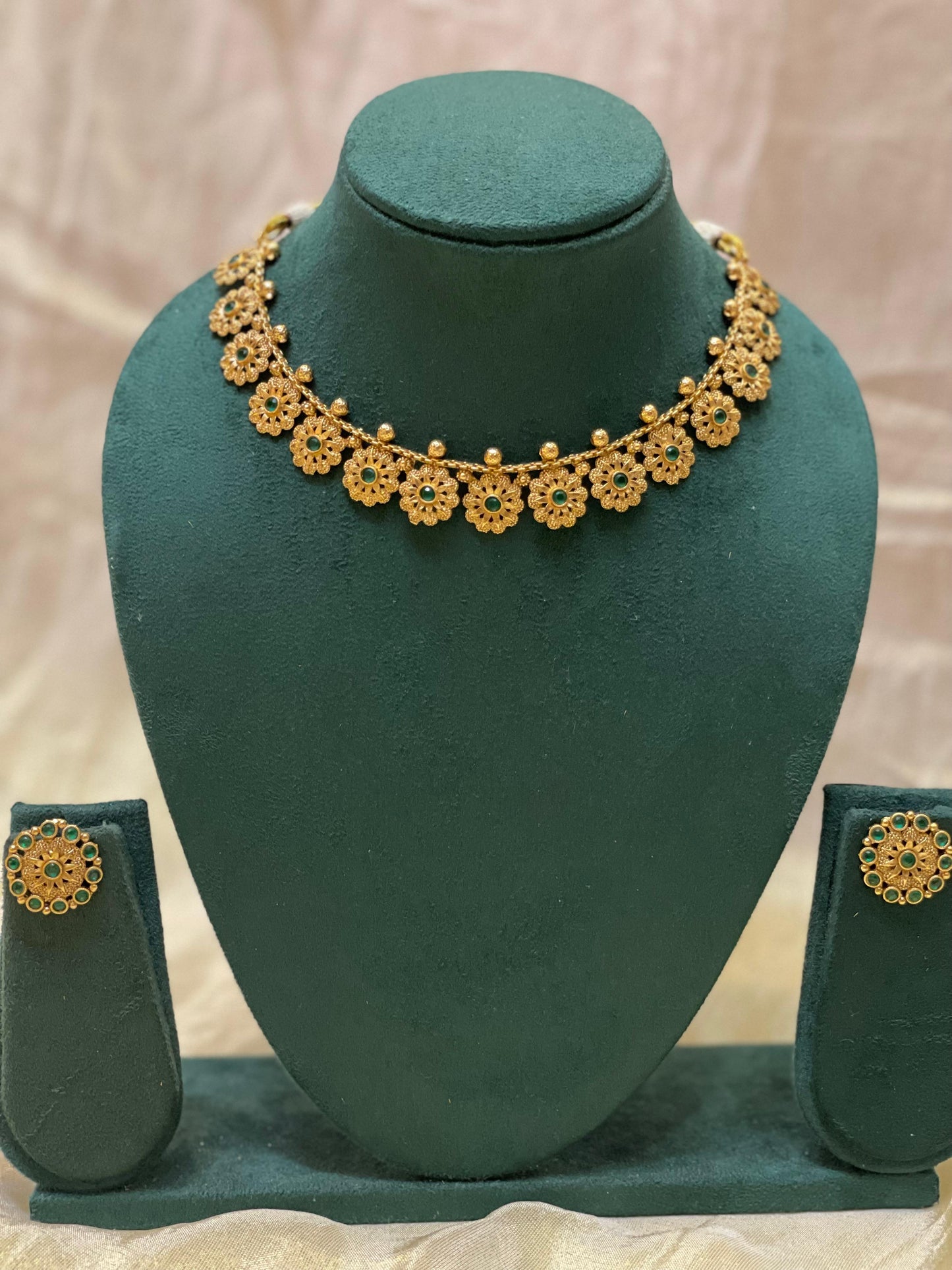 Emerald Blossom Choker Set-CH018(03)