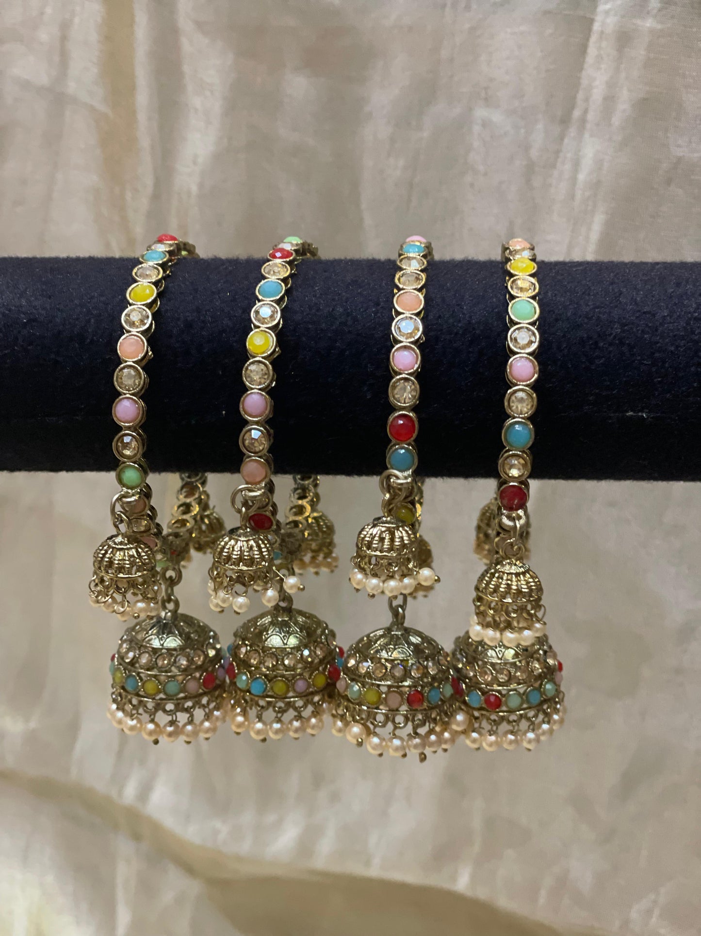 Meenakari Jhumka Bangles-B032