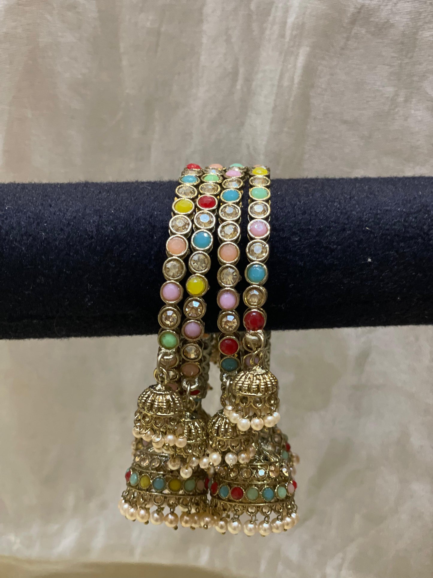 Meenakari Jhumka Bangles-B032