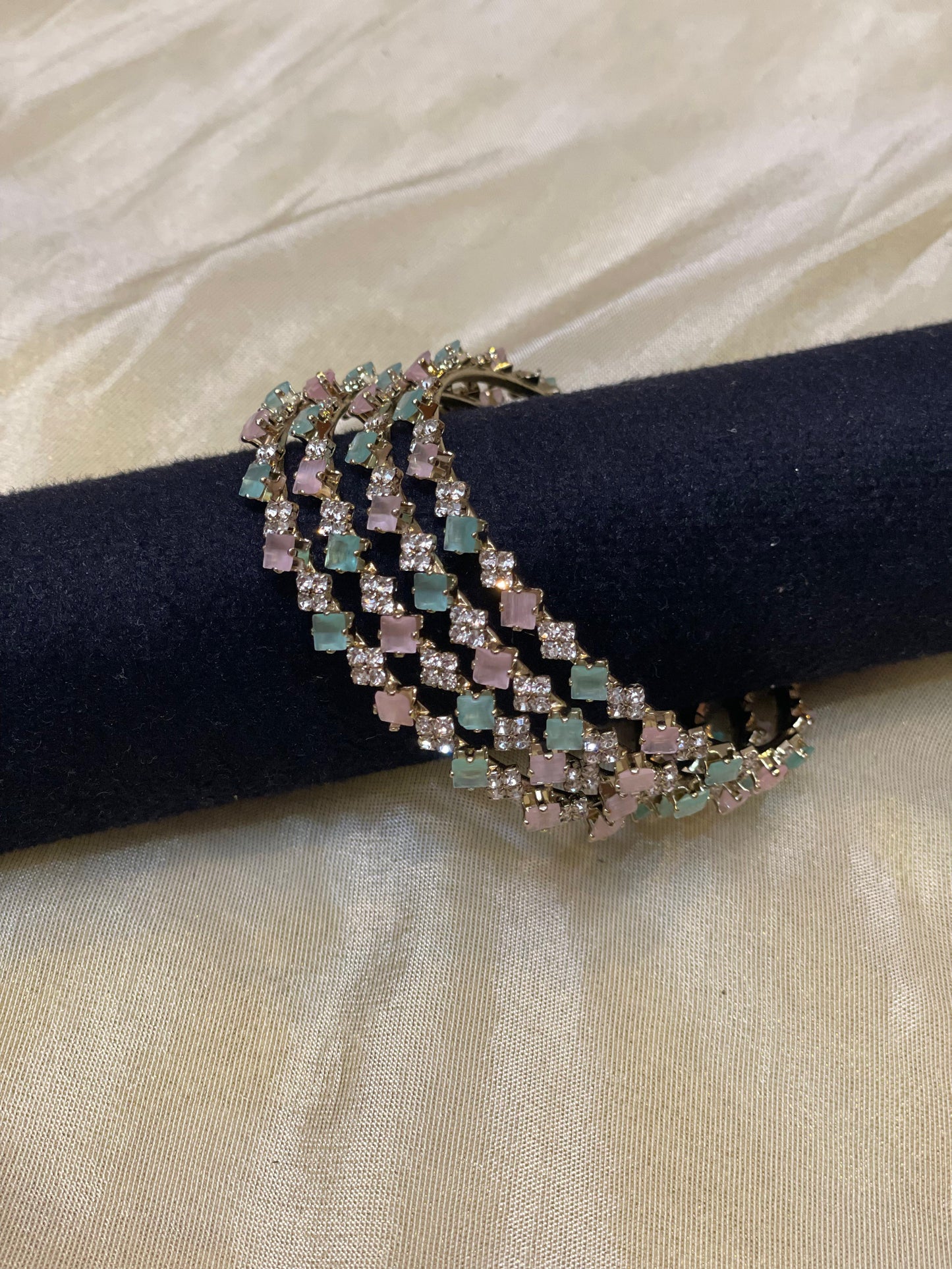 Pastel Sparkle Diamond Bangles-B012