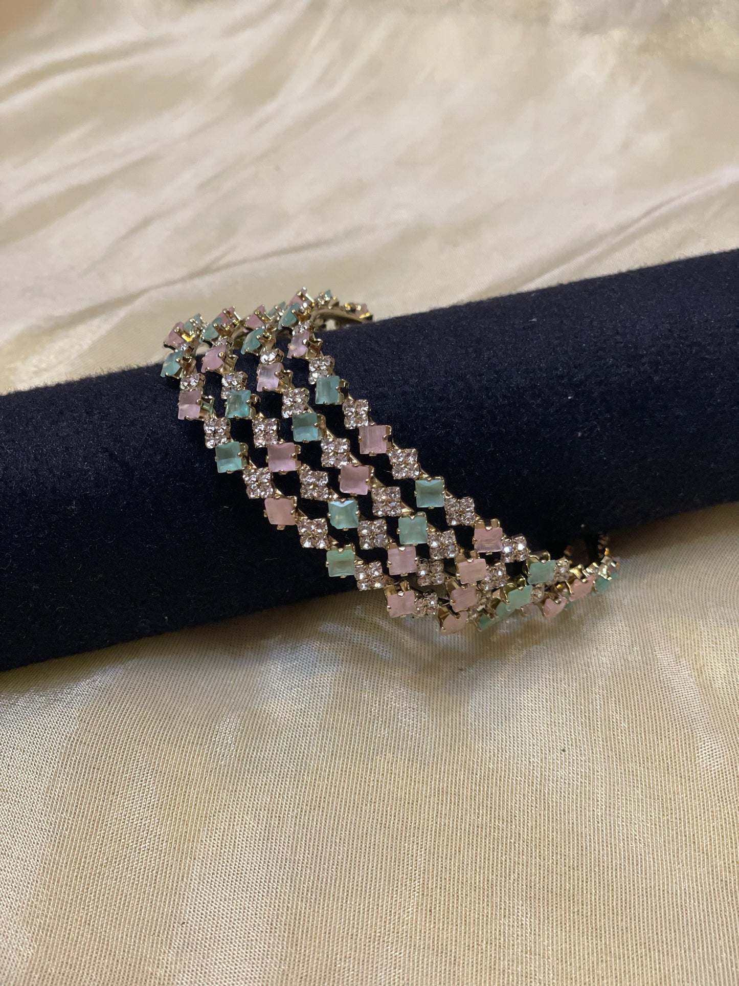 Pastel Sparkle Diamond Bangles-B012