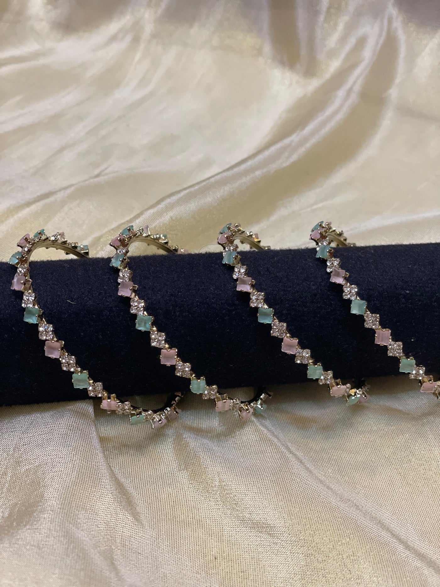 Pastel Sparkle Diamond Bangles-B012