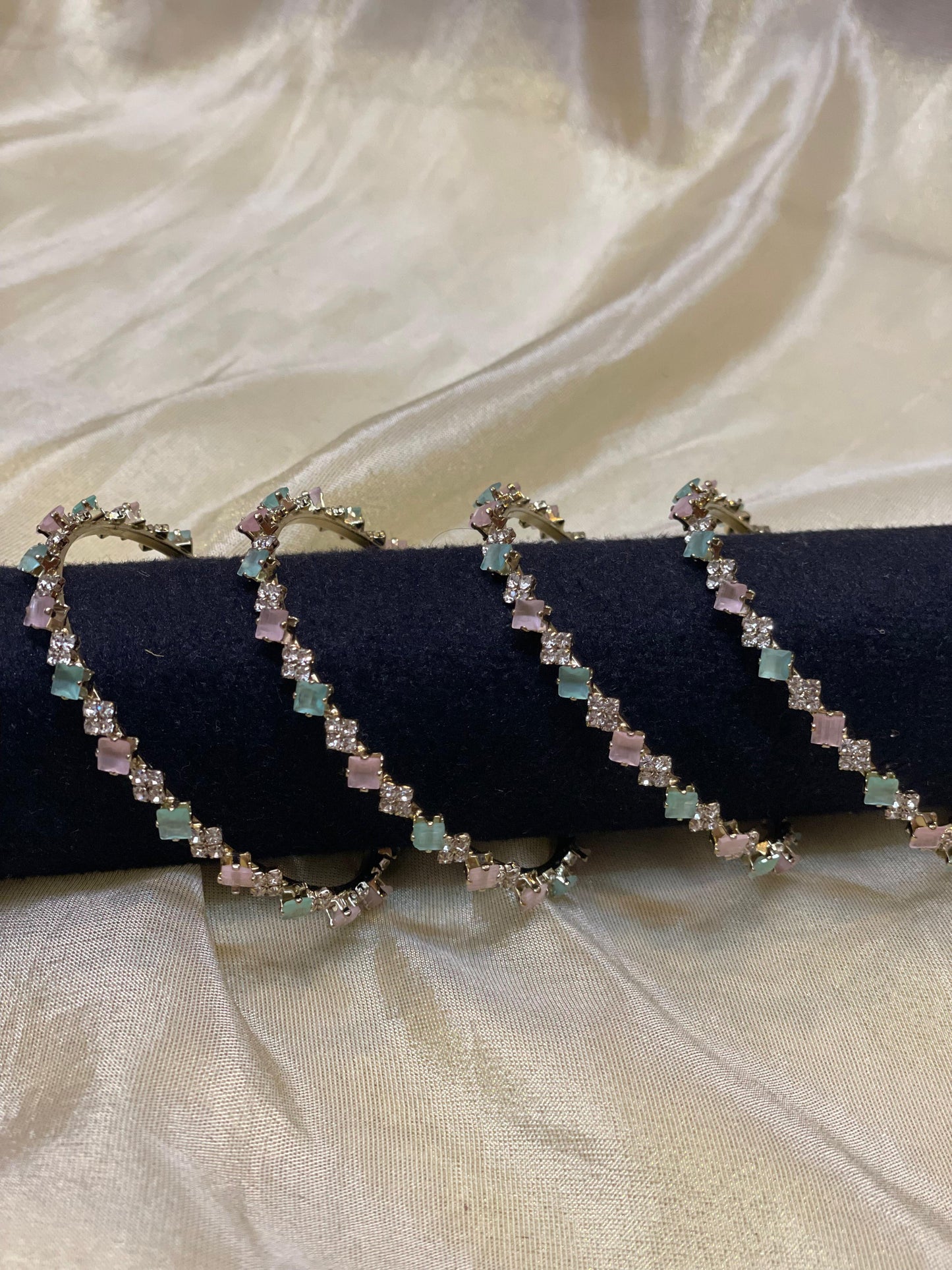Pastel Sparkle Diamond Bangles-B012