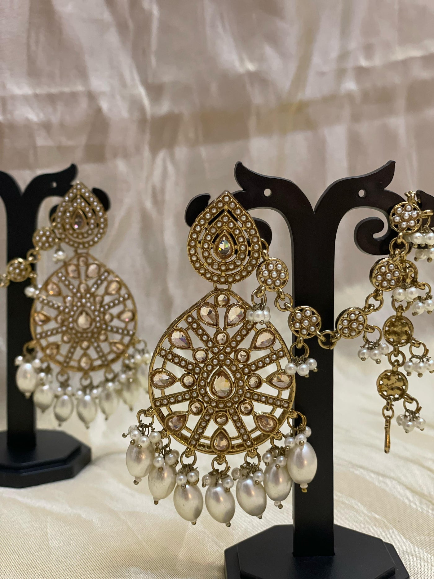 Pearl Drop Chandbali Earrings-E001(04)