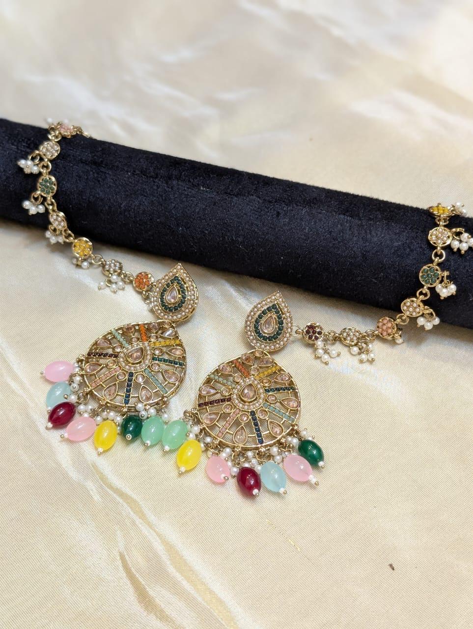 Multicolor Chandbali Earrings-E001(05)