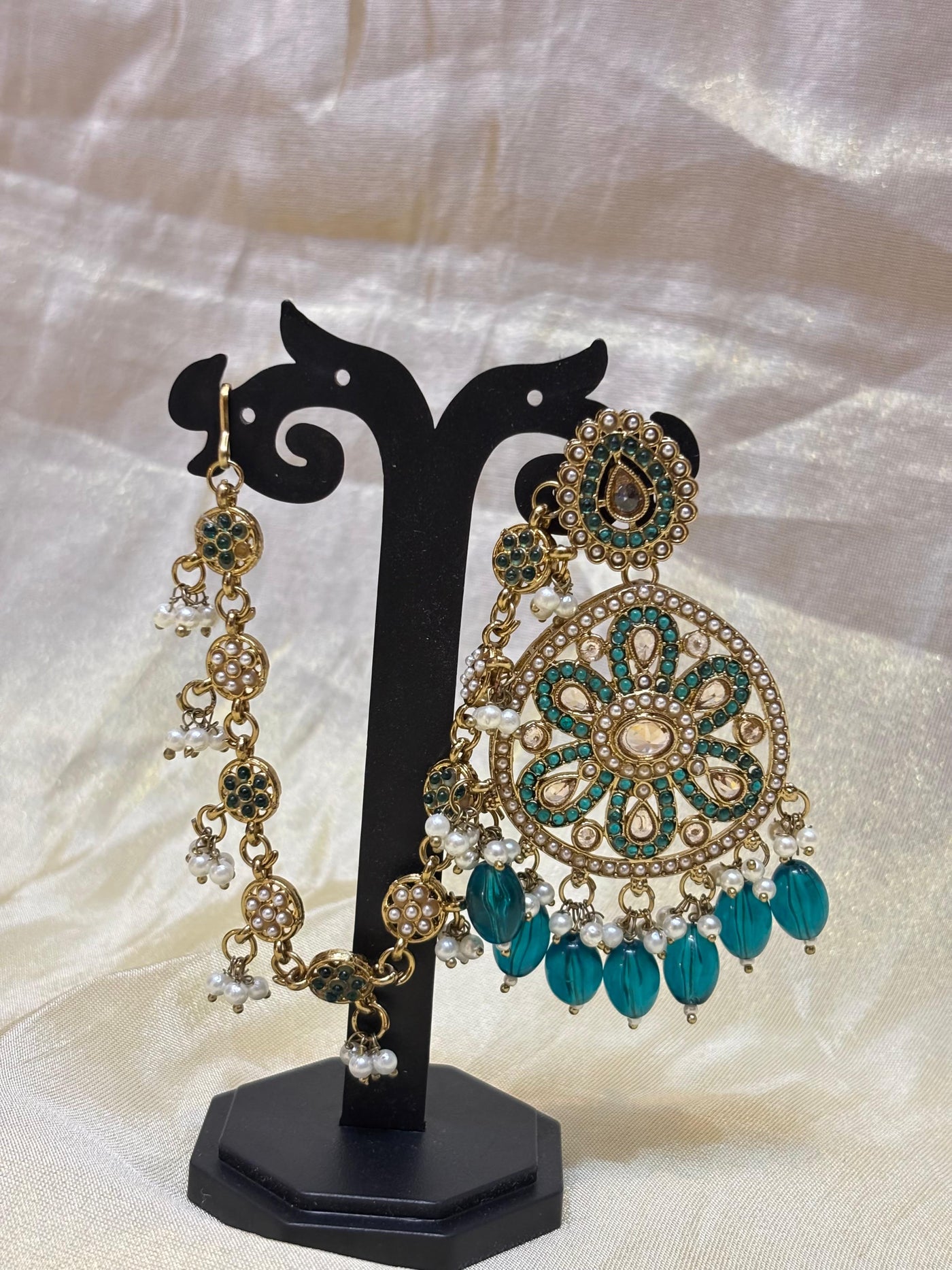 Emerald Radiance Chandbali Earrings-E001(07)