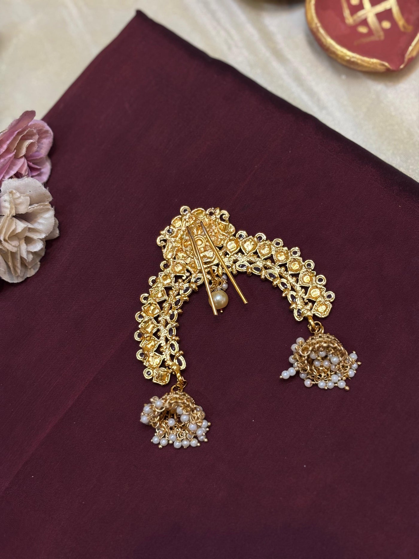 Traditional Kemp Stone Hair Brooch-H015(02)