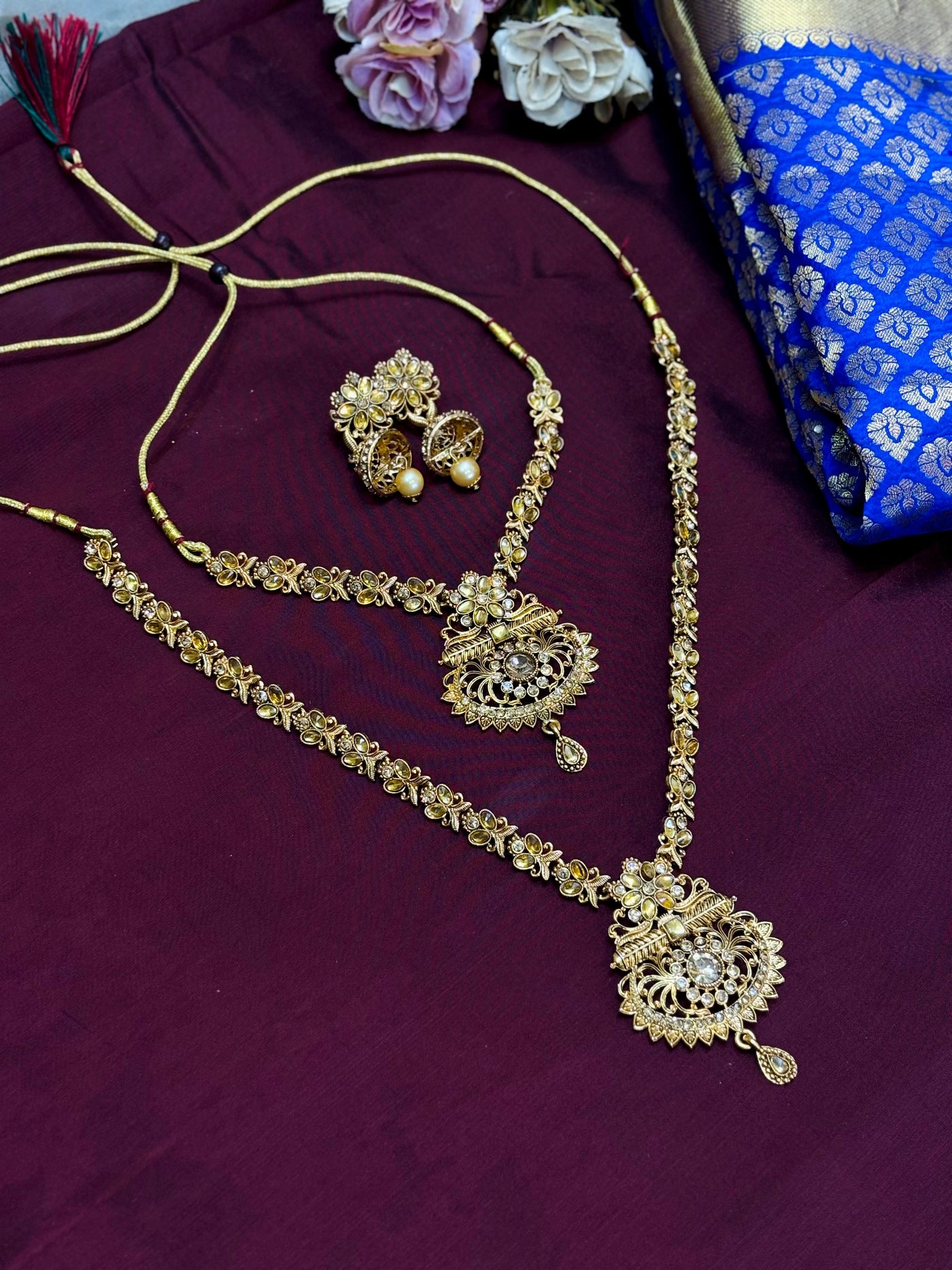 Peacock Elegance Bridal Necklace Set-BR008