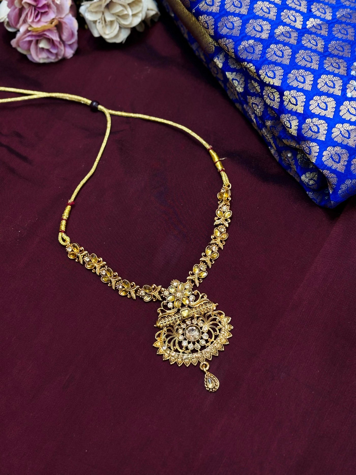 Peacock Elegance Bridal Necklace Set-BR008
