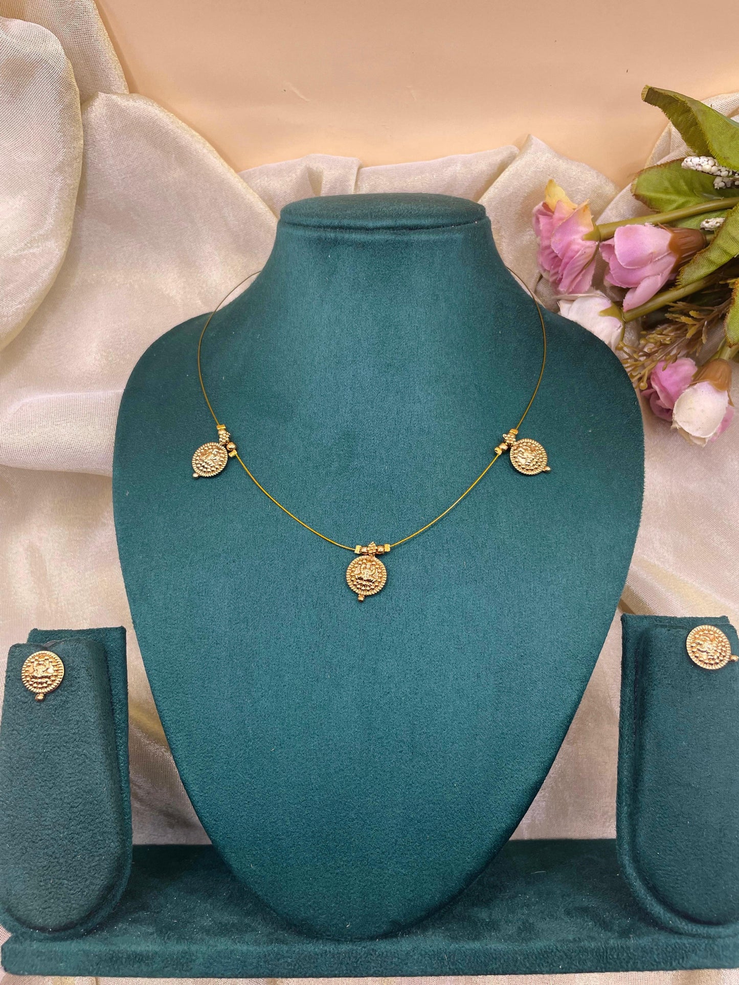 Mini Lakshmi Coin Pendant Set-I001