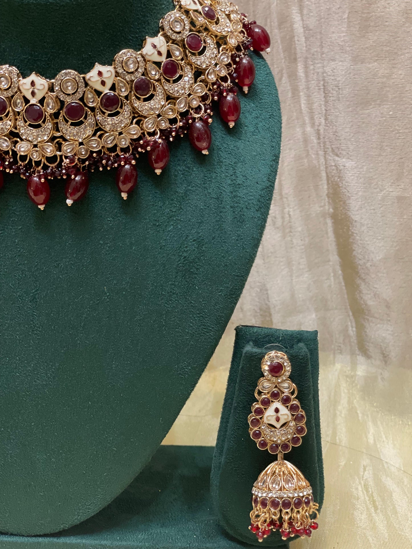 Royal Ruby Kundan Choker Set-BR006(03)