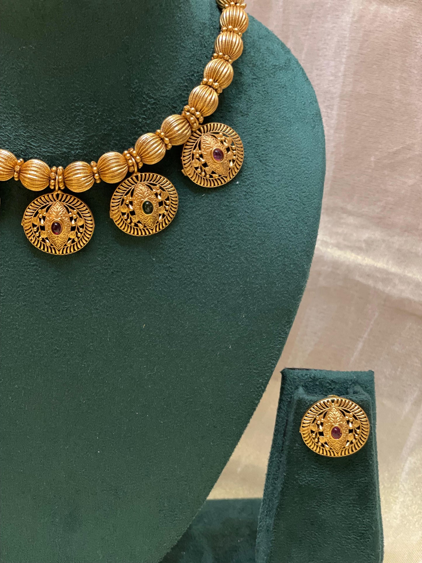Antique Gold Coin Choker Necklace-CH012(01)