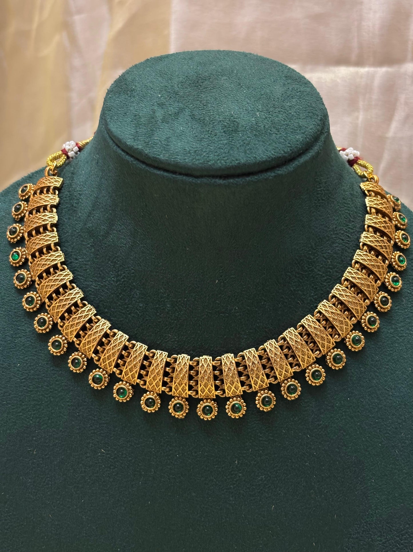 Antique Gold Filigree Necklace-N009(03)