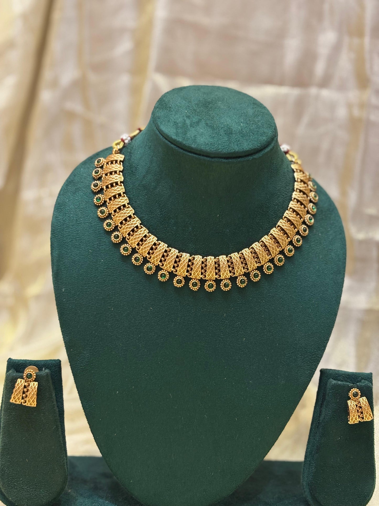 Antique Gold Filigree Necklace-N009(03)