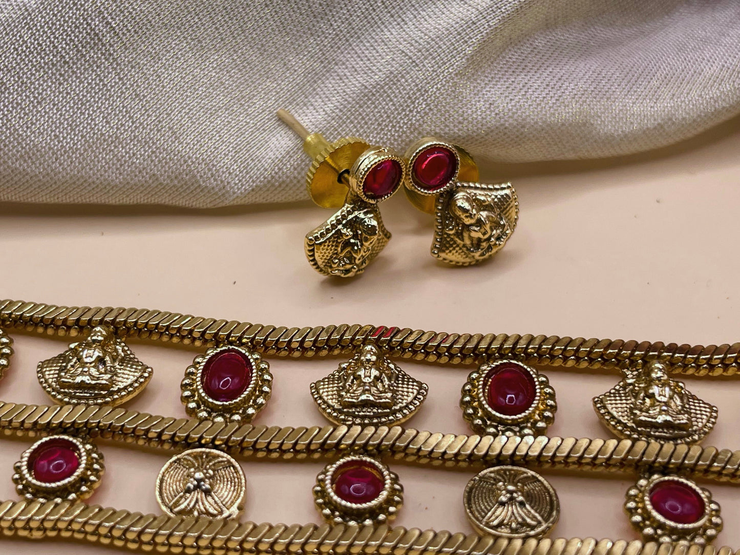 Lakshmi Ruby Temple Choker