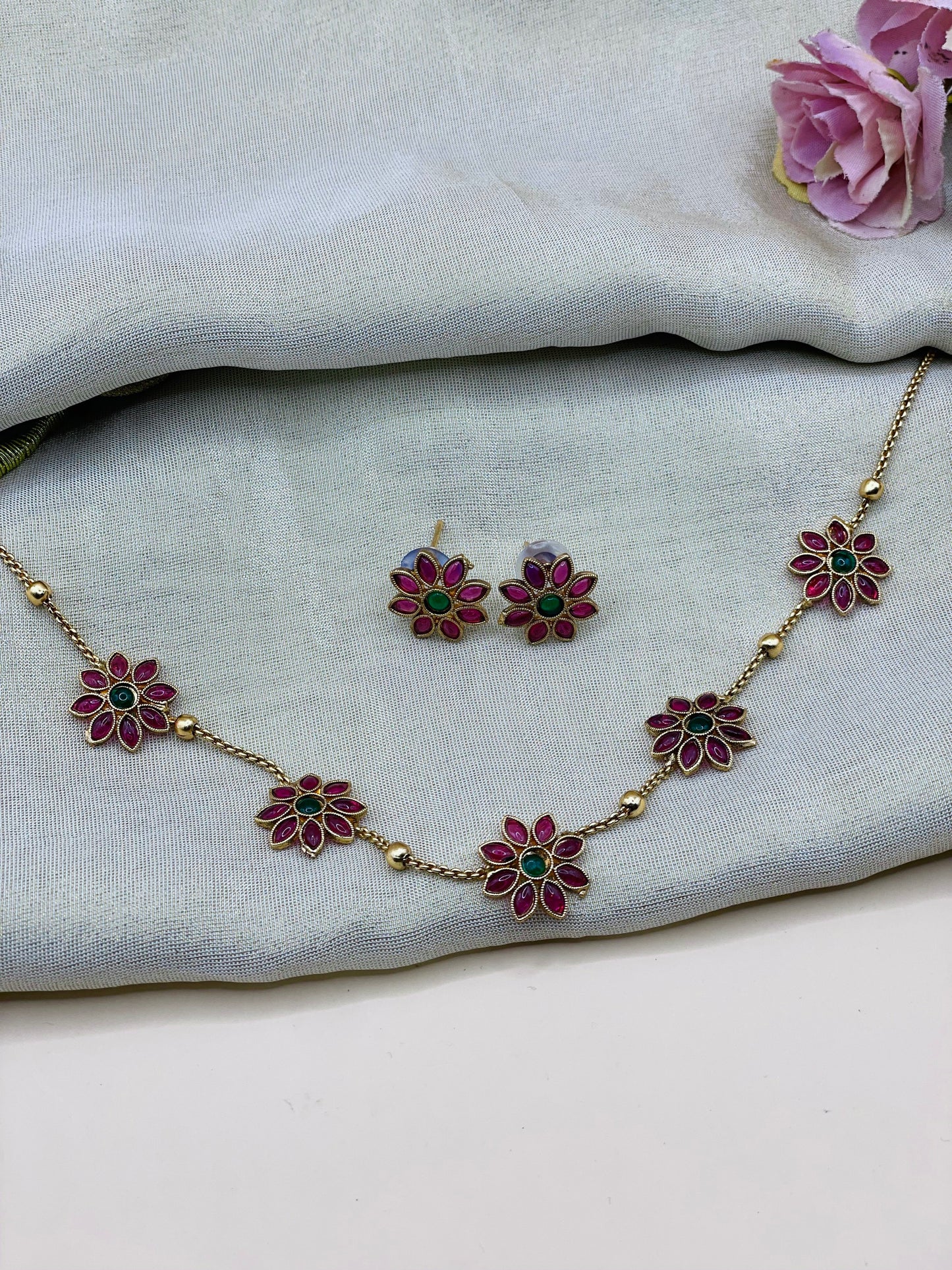 Floral necklace set-N030