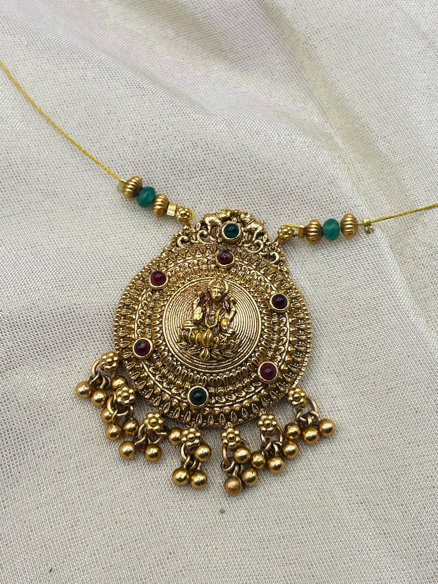 Antique Lakshmi Pendant invisible Necklace