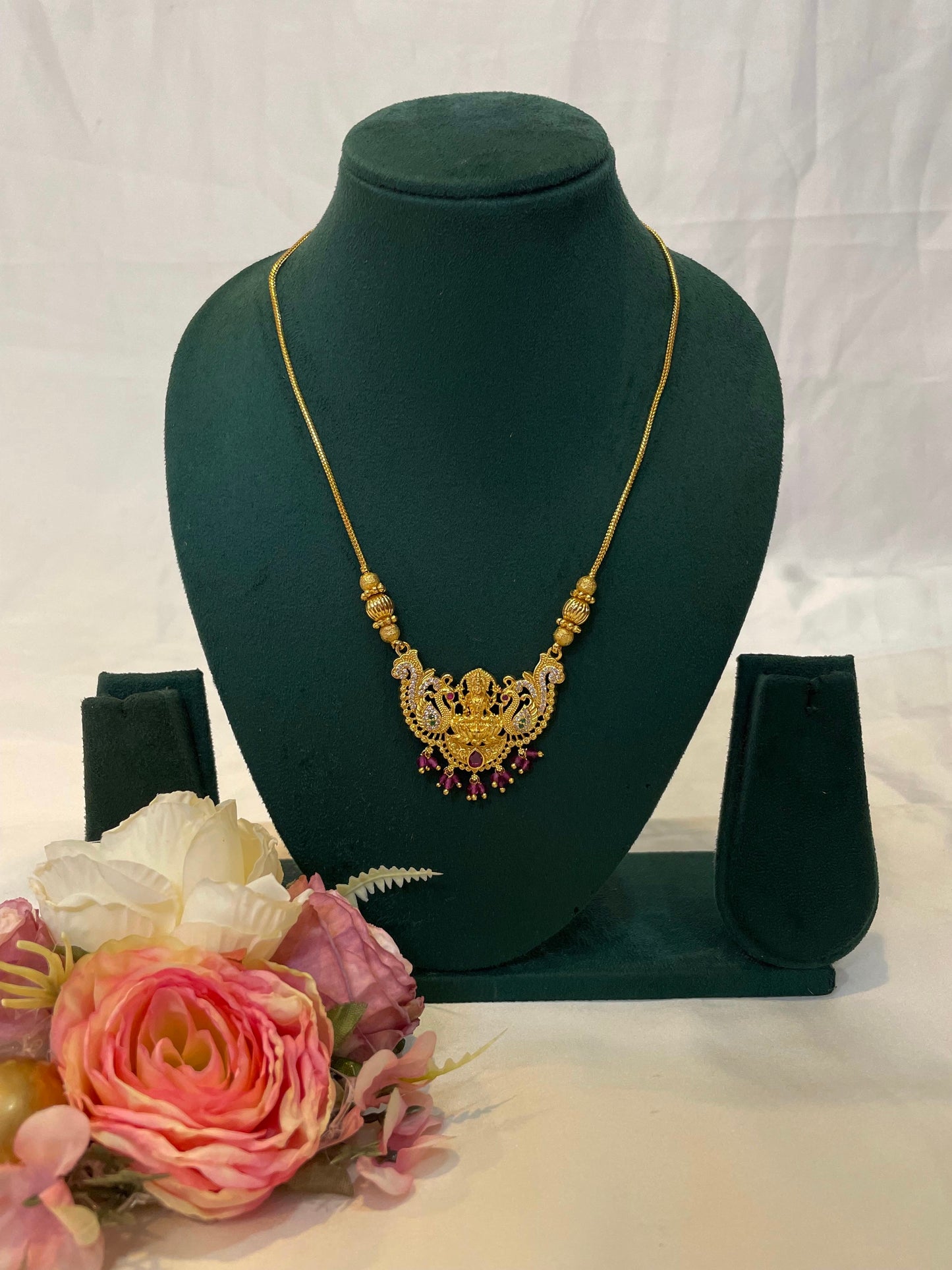 Dual Peacock Lakshmi Necklace