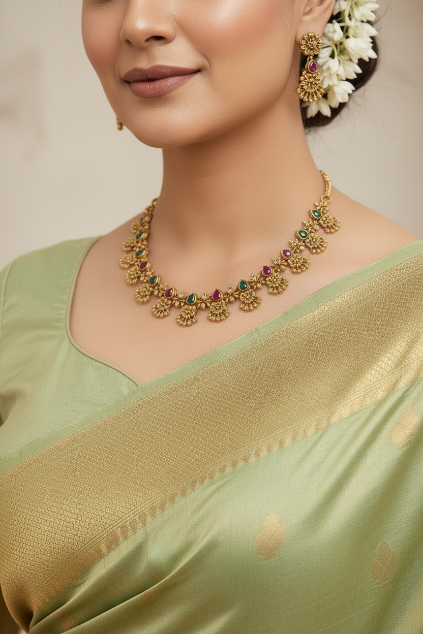Antique Floral choker-CH026