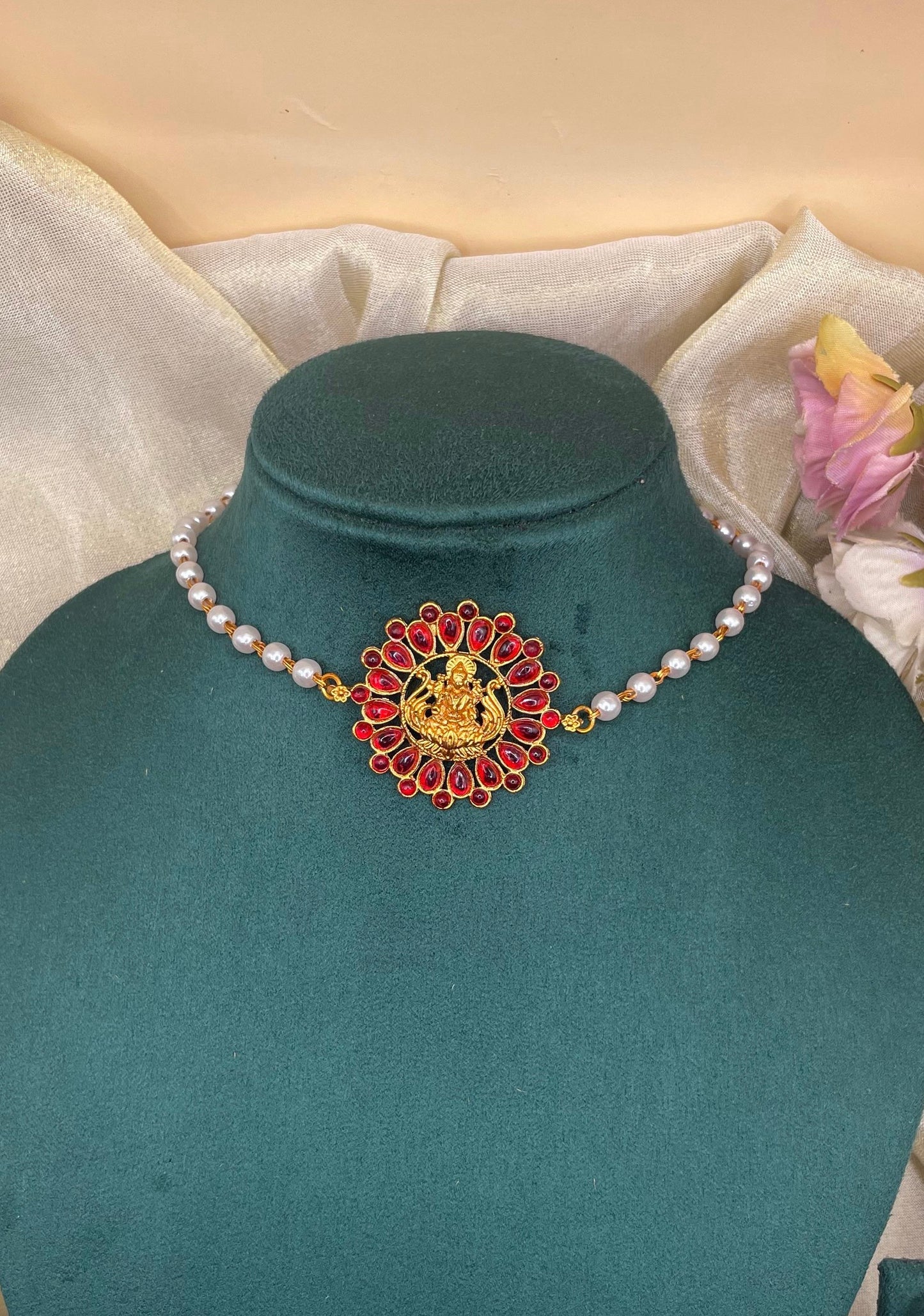 Ruby Lakshmi Pearl Choker -PC03