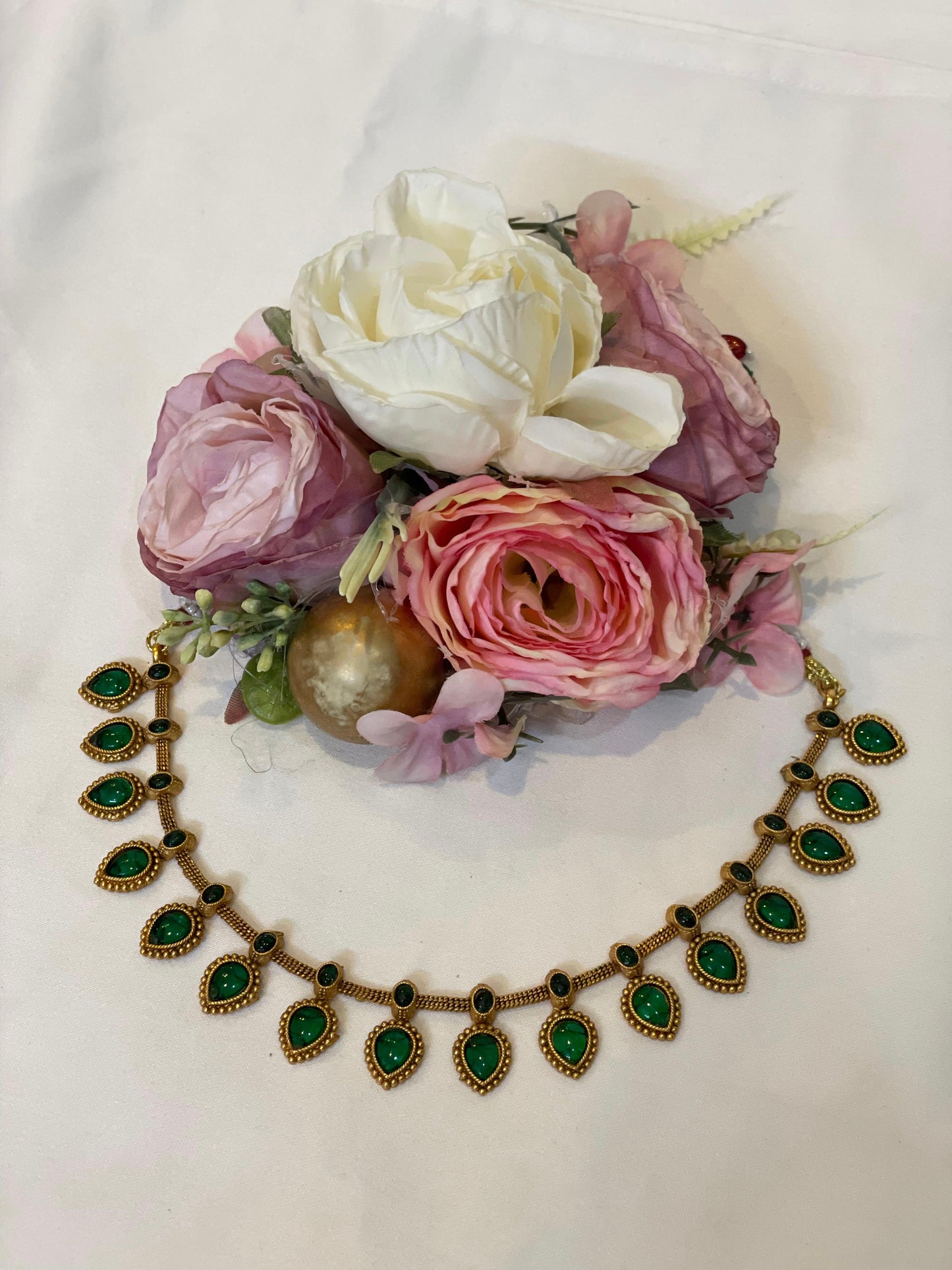 Green Drop Statement Necklace