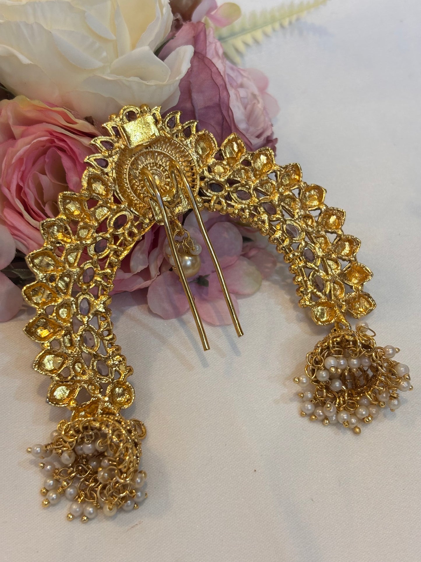Pearl Jhumka Hair Brooch-H014(03)