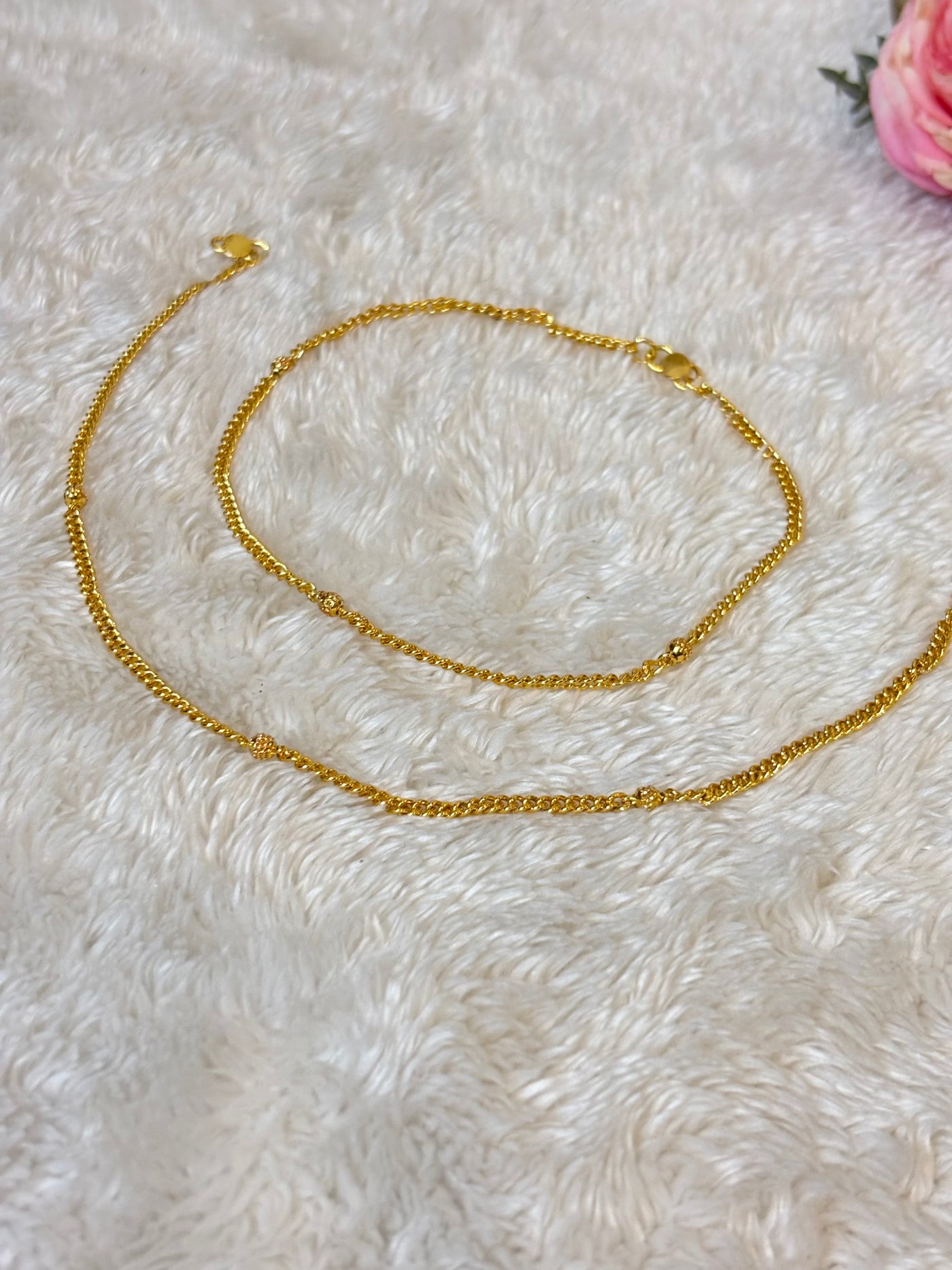 Classic Gold Chain Anklet-A015