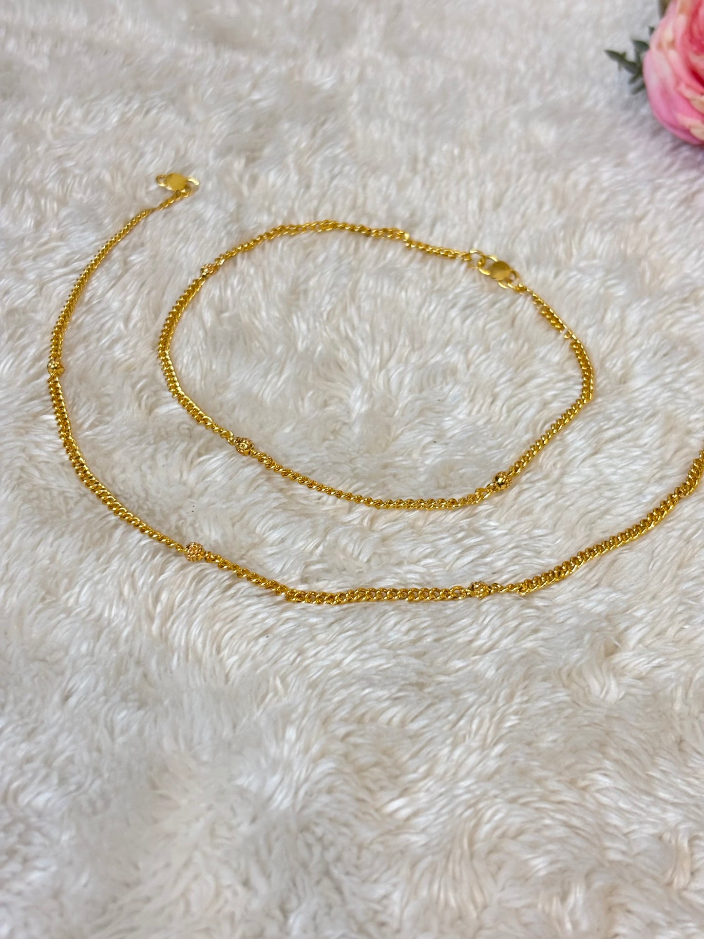 Classic Gold Chain Anklet-A015