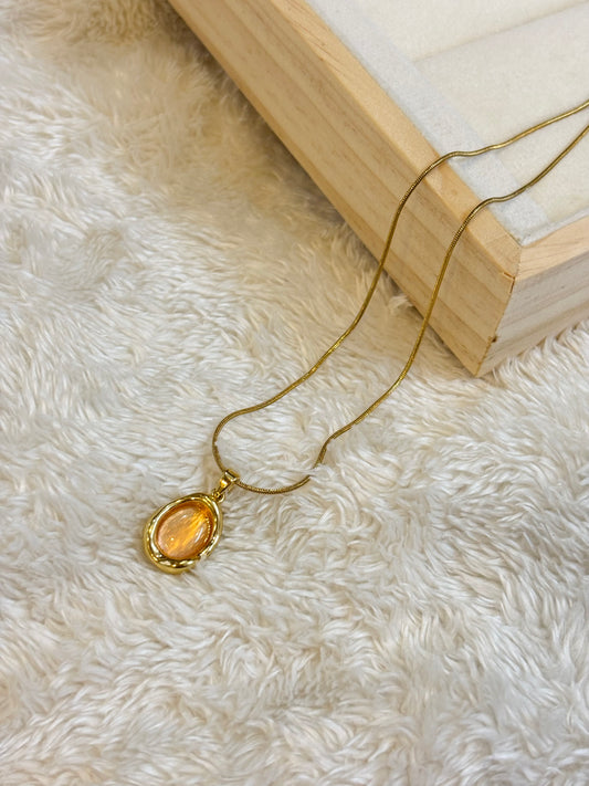 Golden Amber necklace-C014