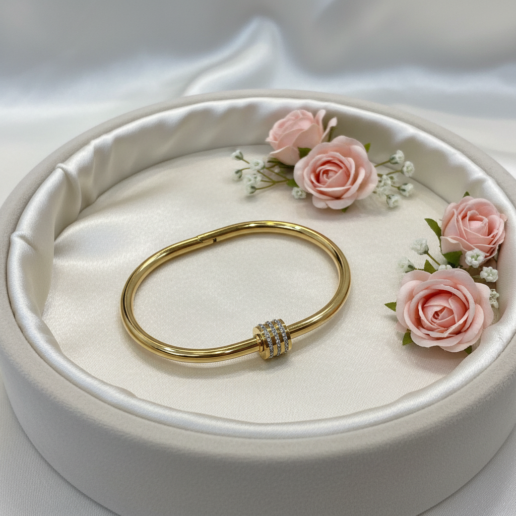 Linear Pavé Hinged Cuff-B09