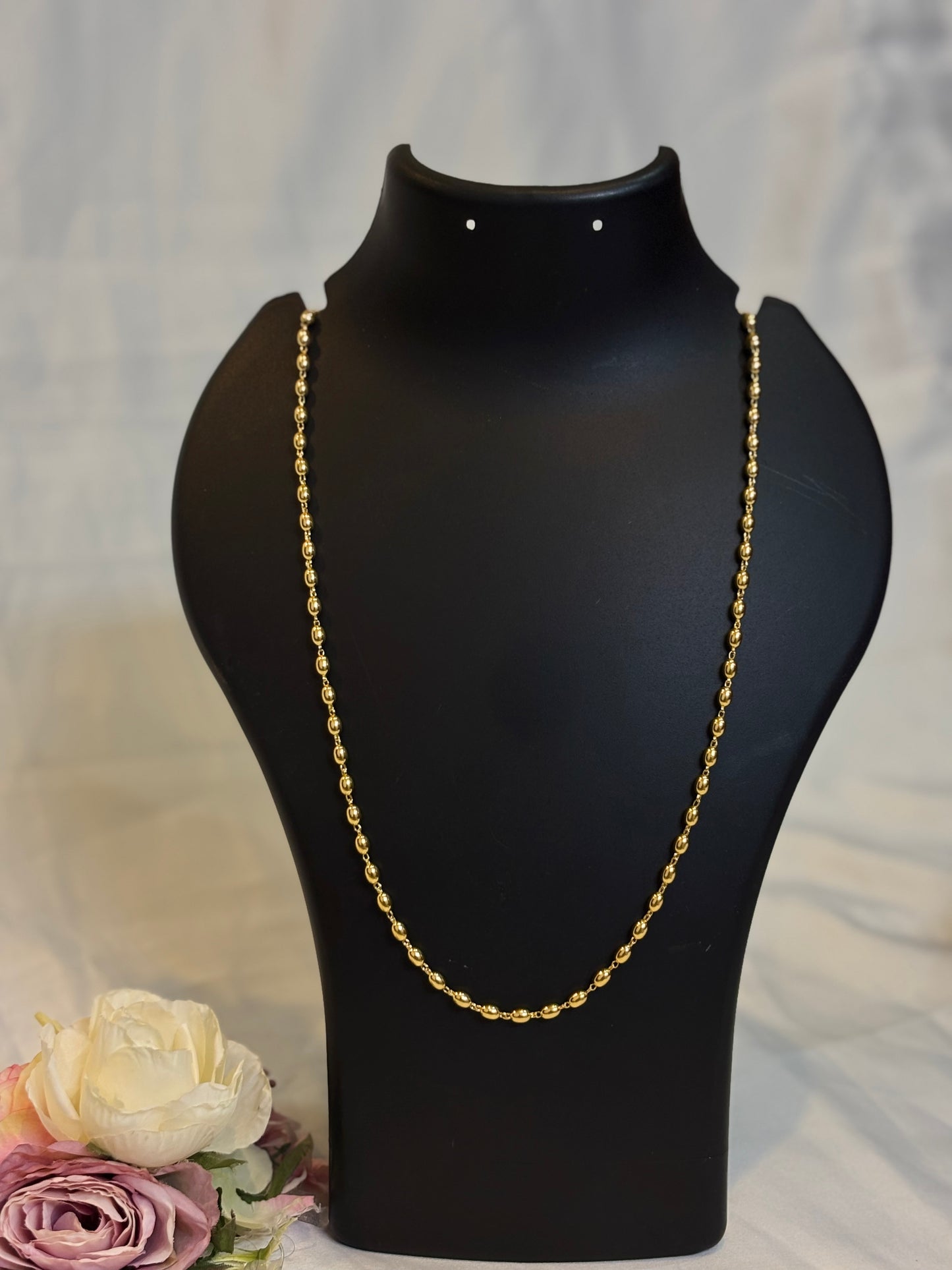 Gold beaded necklace-NK05