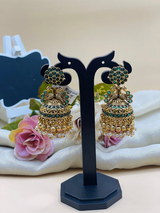 Emerald Floral Jhumka -J004