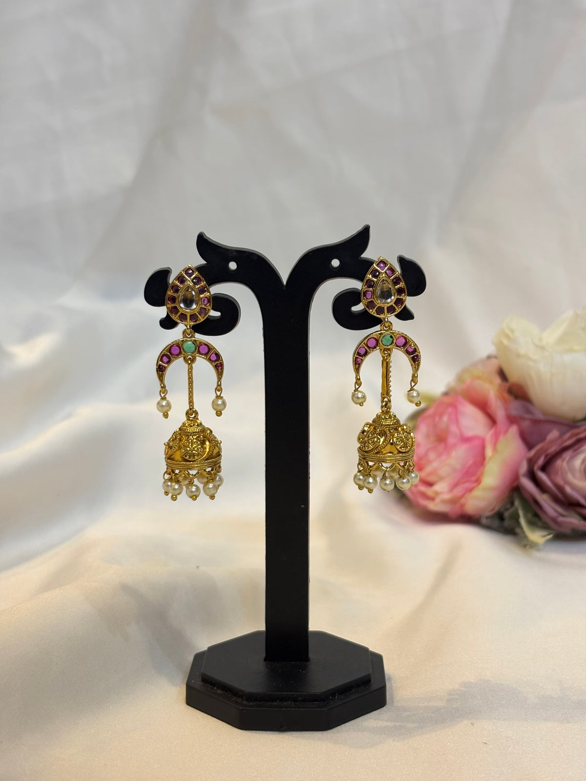 Ruby Pearl Jhumka -J015