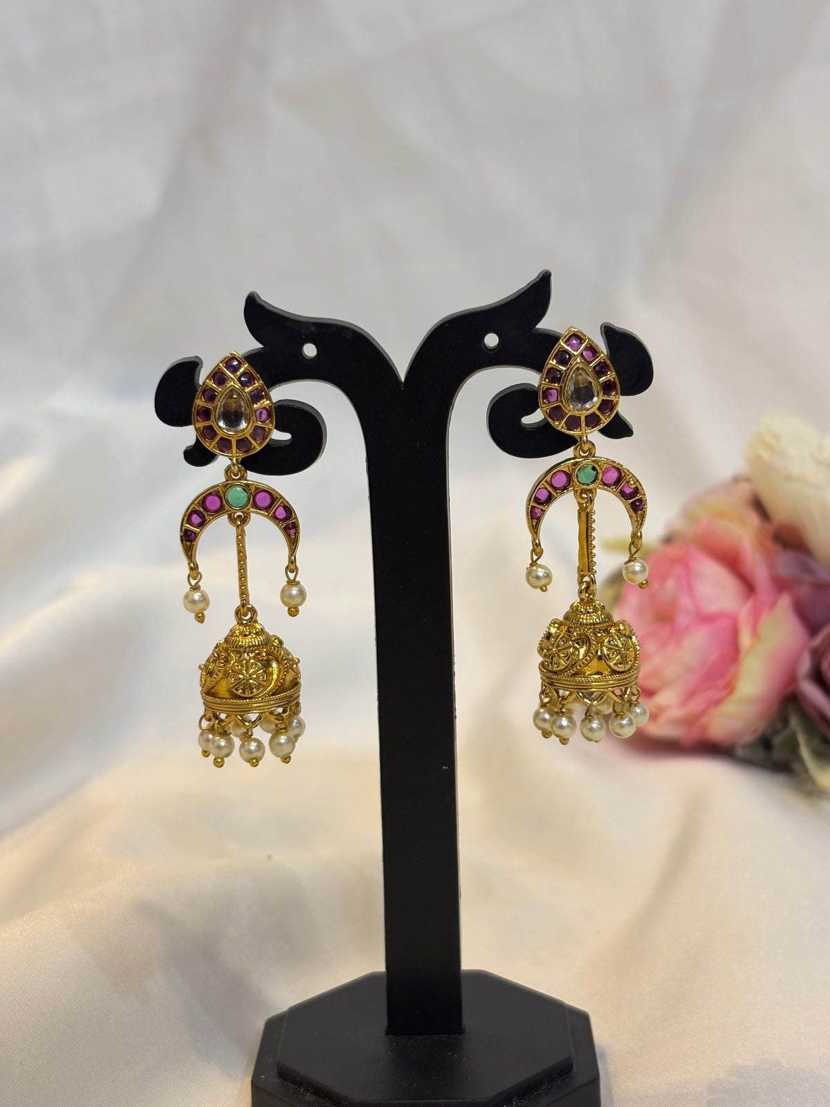 Ruby Pearl Jhumka -J015