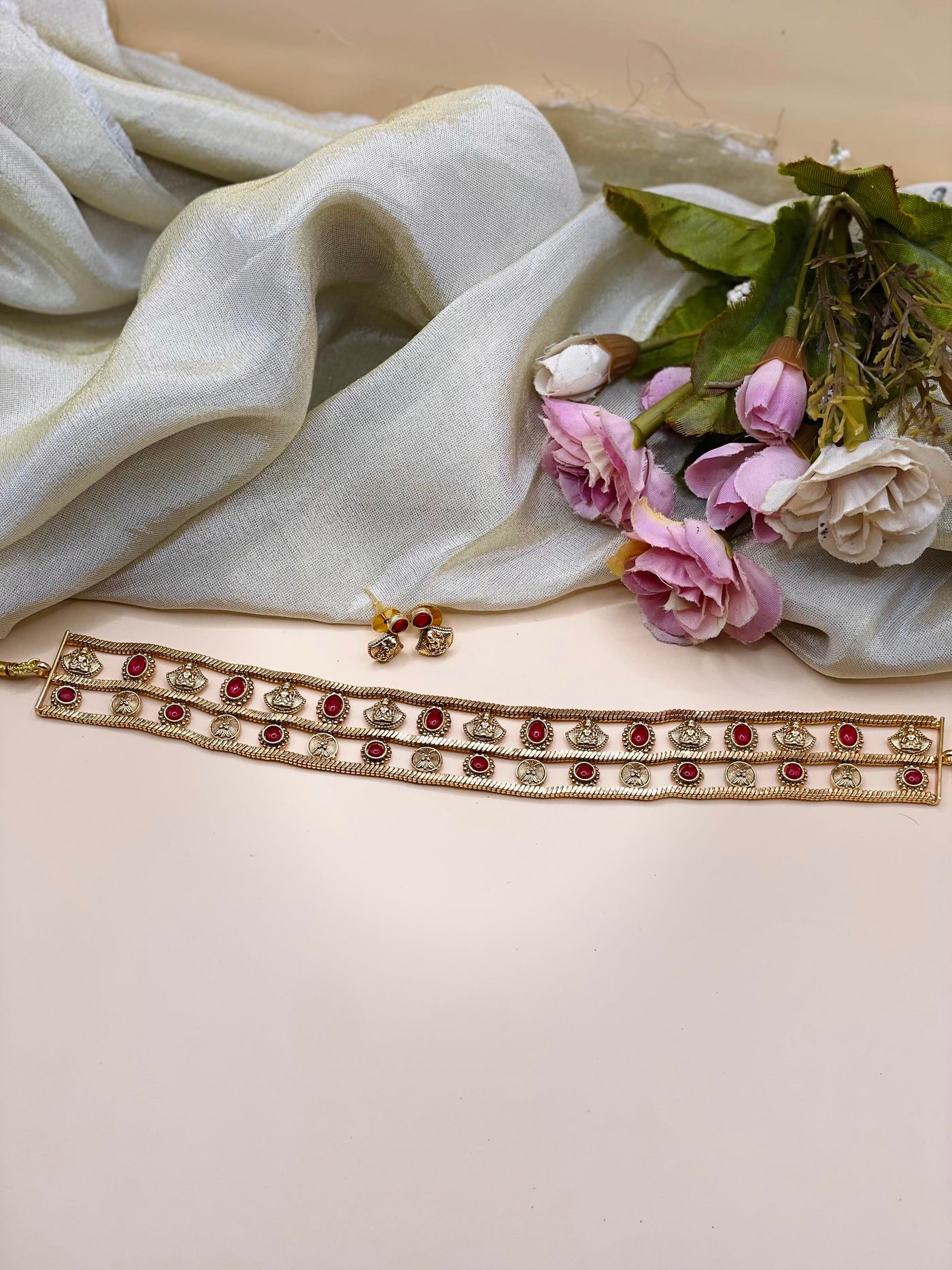 Lakshmi Ruby Temple Choker-CHN6