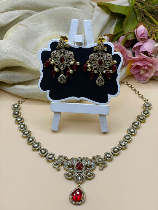 Ruby Glow Necklace Set