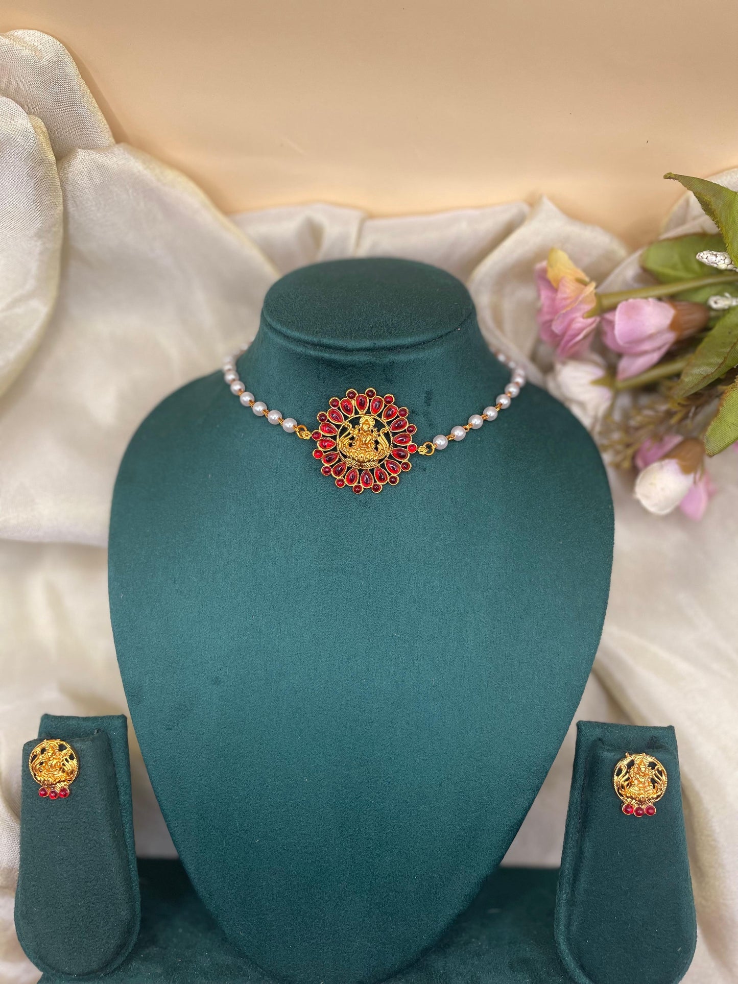 Ruby Lakshmi Pearl Choker -PC03