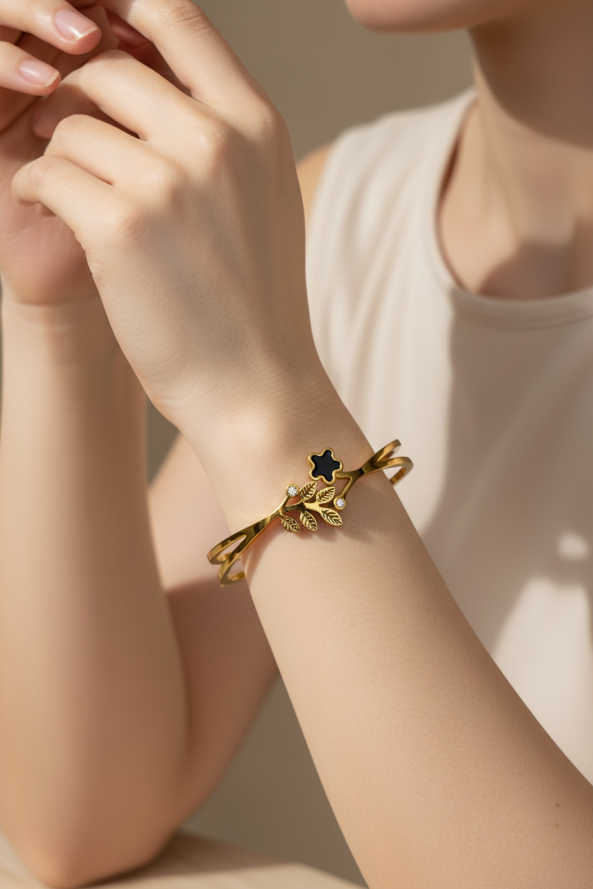 Midnight Clover Cuff -B04