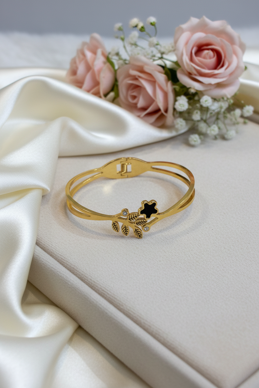 Midnight Clover Cuff -B04