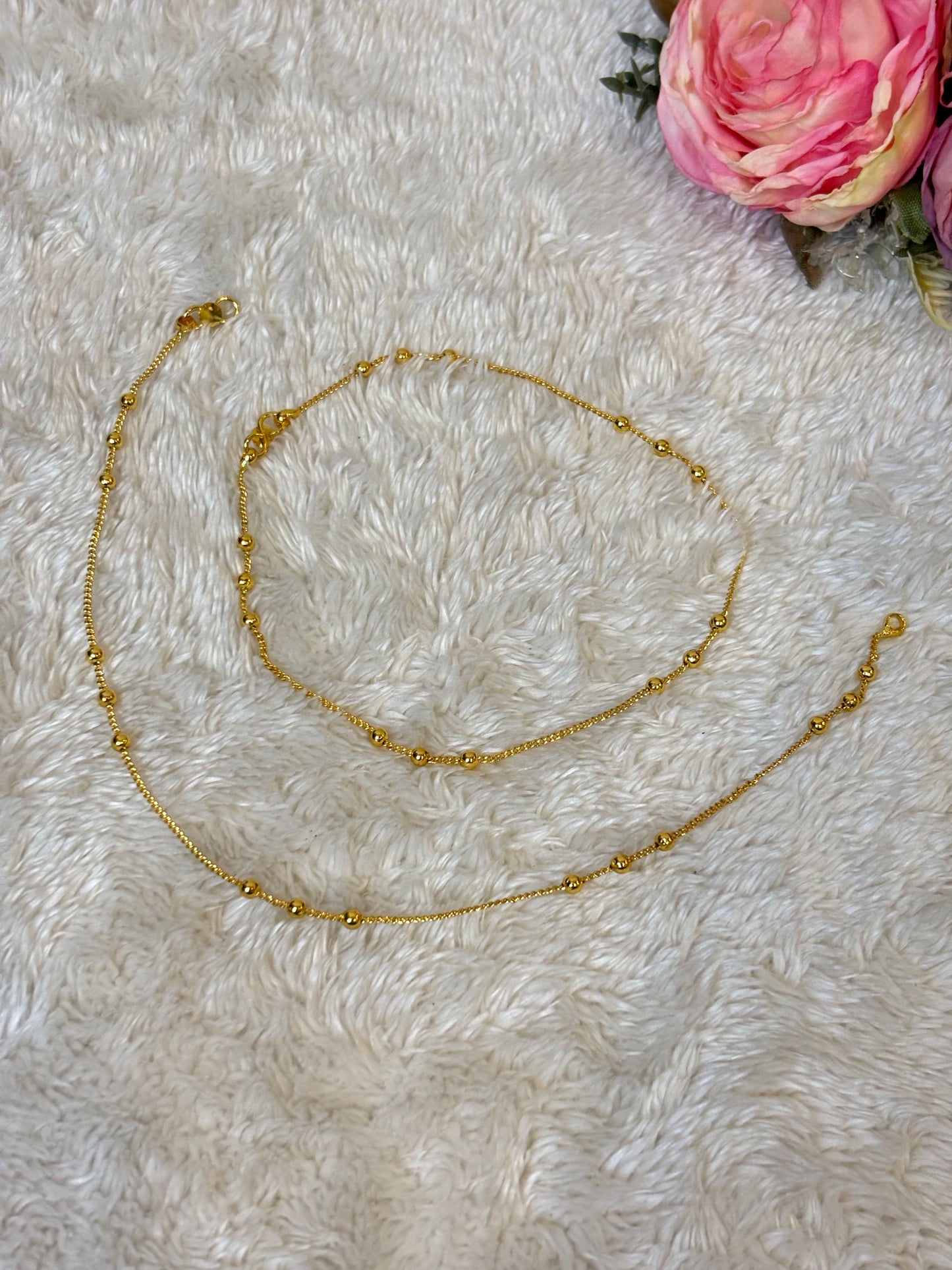 Dainty Beaded Anklet-A017